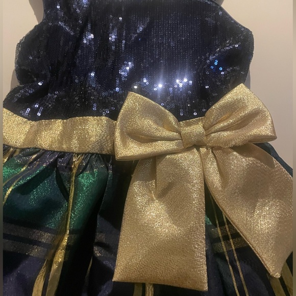 Bonnie Jean Girls (12) Navy Plaid Hi-Low Party Dress with Matching Doll Dress - Picture 11 of 15